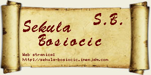 Sekula Bosiočić vizit kartica